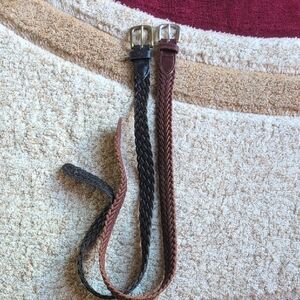 Braided Leather Belts for Men - Black and Brown